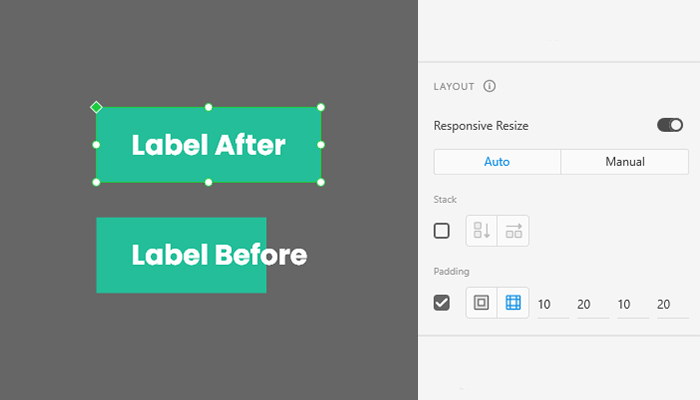 Button Before and After Dynamic Padding | Adobe XD