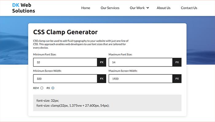 CSS Clamp Generator