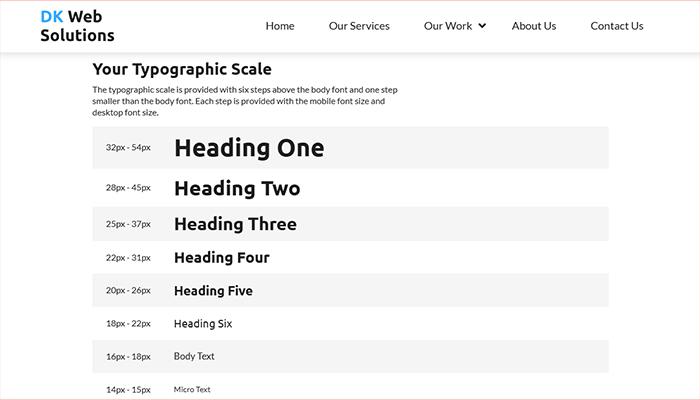 Responsive Typographic Scale Generator